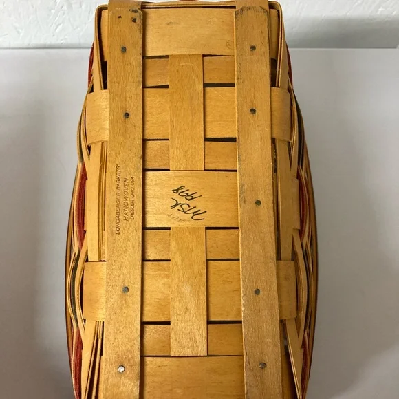 VTG Longaberger Holiday Sleigh Basket Imperial Stripe Liner Protector & Runner - Picture 14 of 16